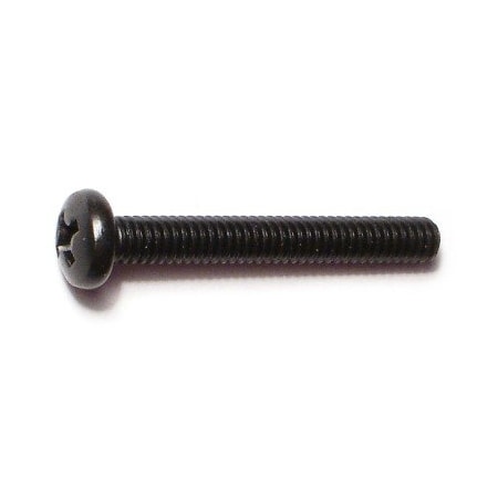 Midwest Fastener #8-32 x 1-1/4 in Phillips Pan Machine Screw, Black Oxide Steel, 20 PK 33155